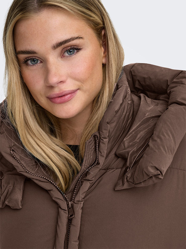 Onlcornelia Puffer Jacket-Chocolate Martini