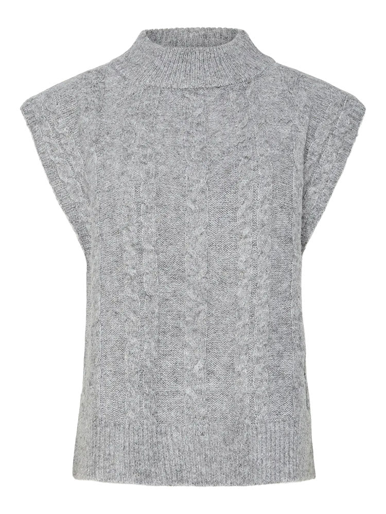 Pcjofia Knit Poncho-Grey