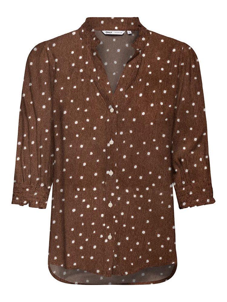 Onlraya Shirt-Brown/Polka Dot