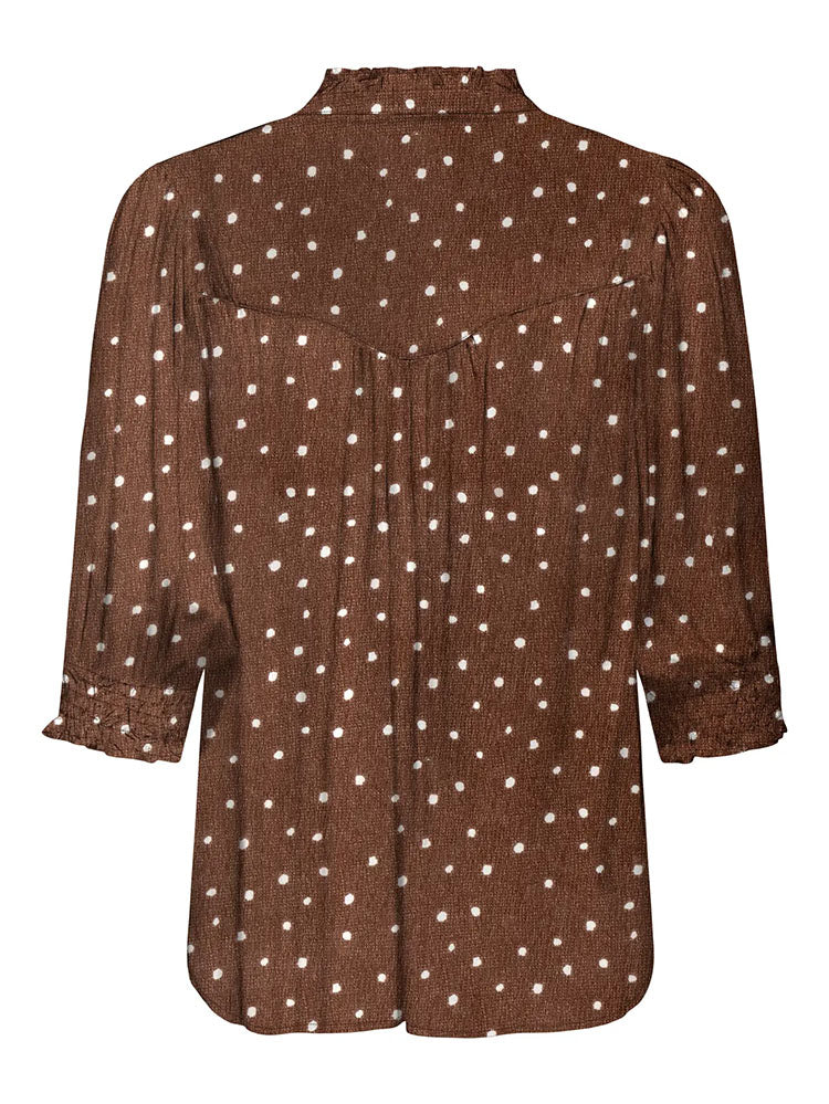 Onlraya Shirt-Brown/Polka Dot