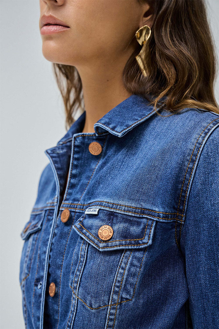 Denim Jacket-Medium Blue Denim
