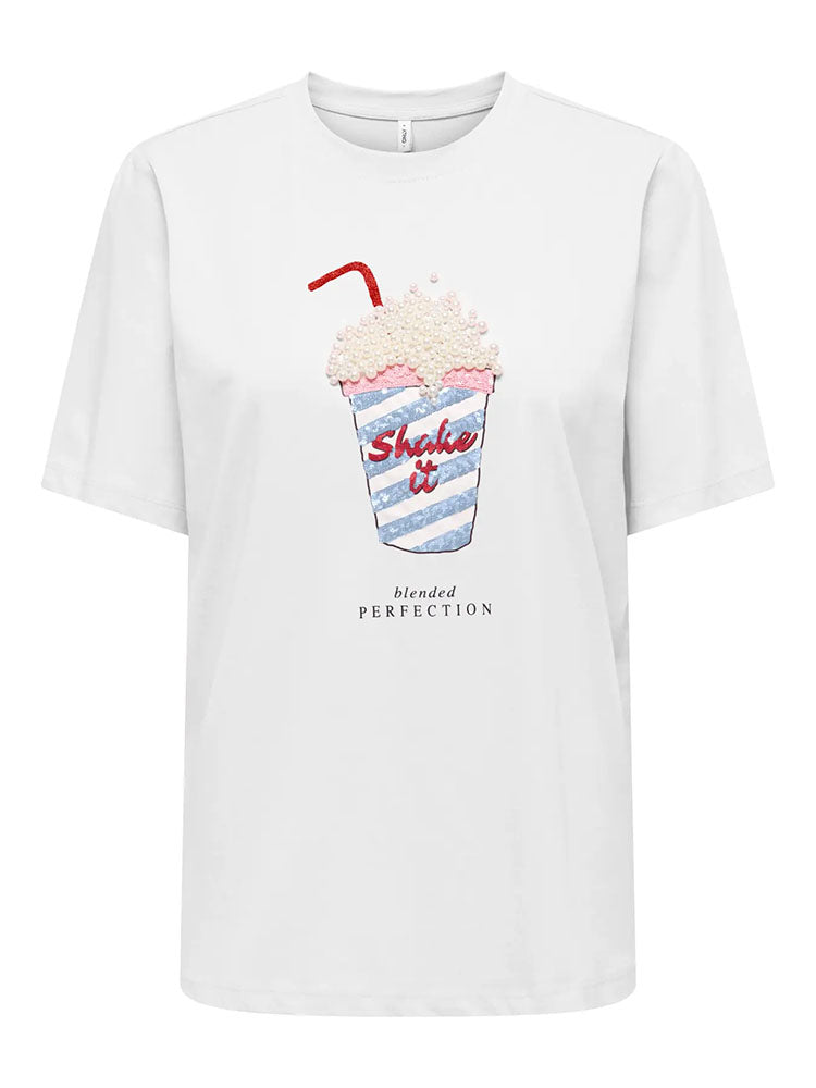 Onlburst Popcorn T-Shirt-White