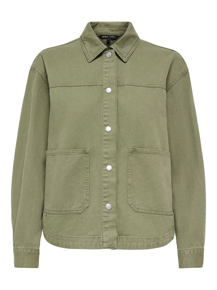 Onllara Twill Jacket-Covert Green
