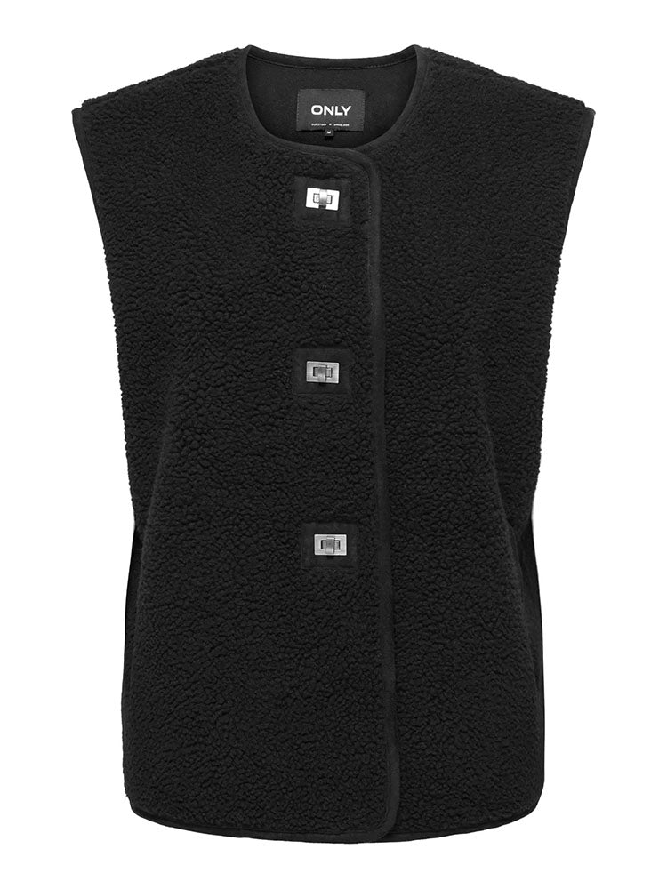Onlwendy Teddy Waistcoat-Black
