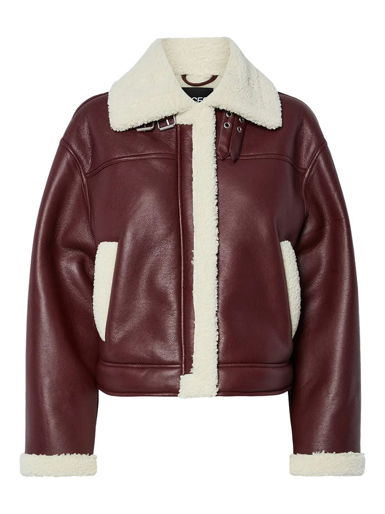 Pcjanelle Short CoatedJacket with Faux Fur-Port
