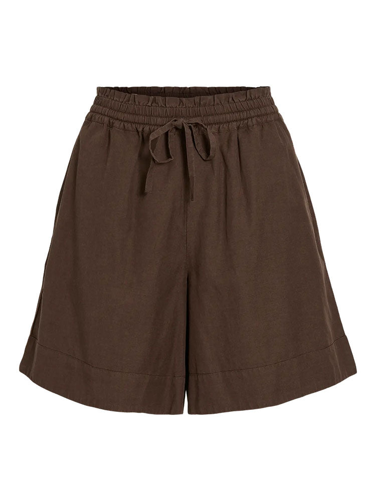 Vitevira High Waist Loose Shorts-Brown
