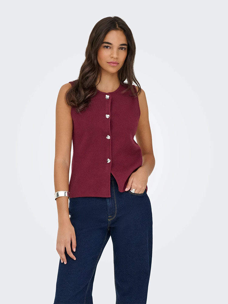 Onlibi Knitted Vest-Fig