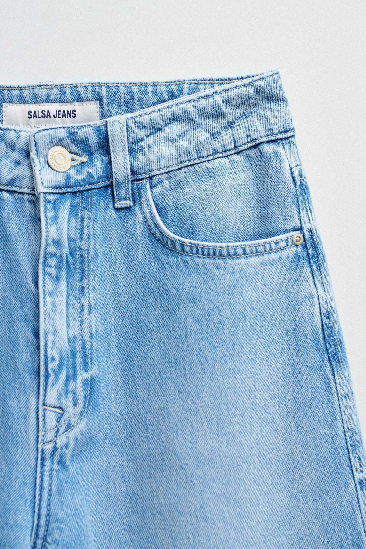 Salsa Wide Leg Jeans-Light Blue Denim