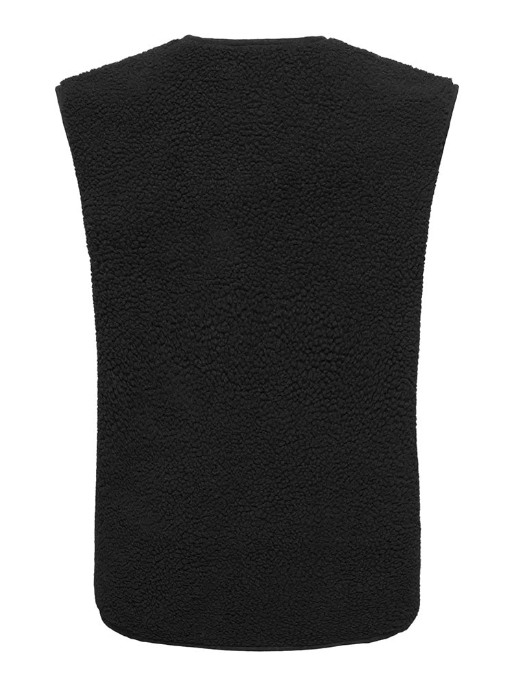 Onlwendy Teddy Waistcoat-Black