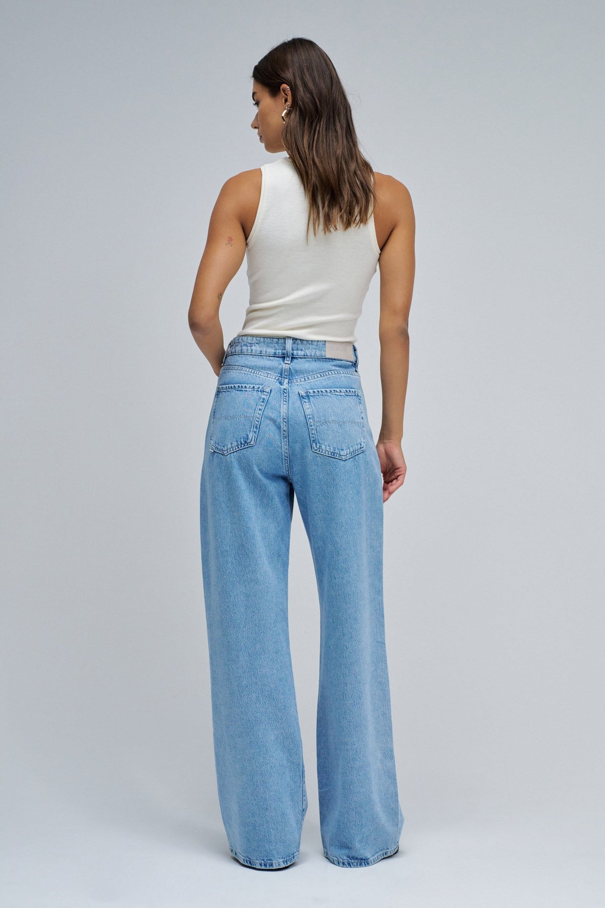 Salsa Wide Leg Jeans-Light Blue Denim