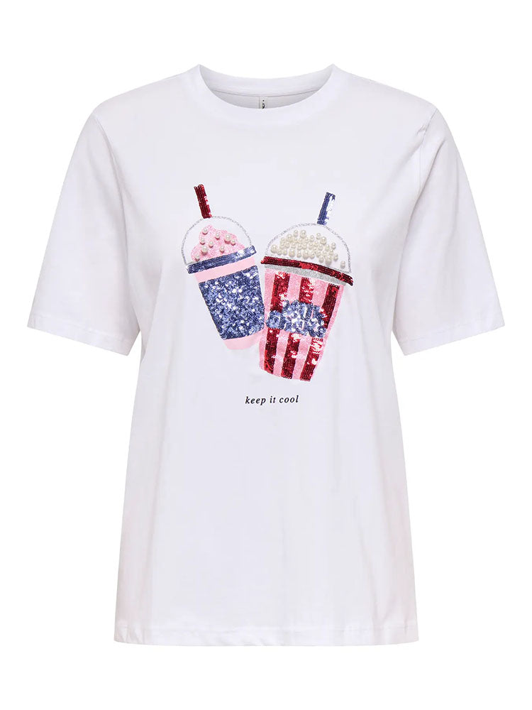 Onlburst Popcorn T-Shirt-White