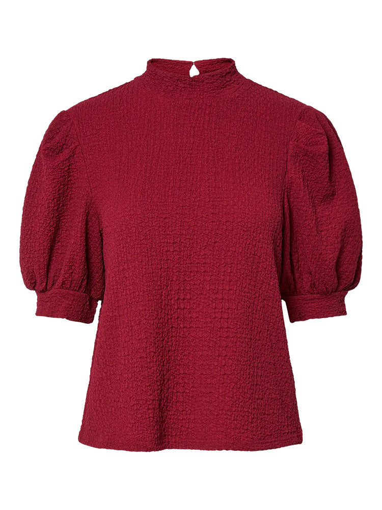 Pcjamal High Neck Top-Dark Red