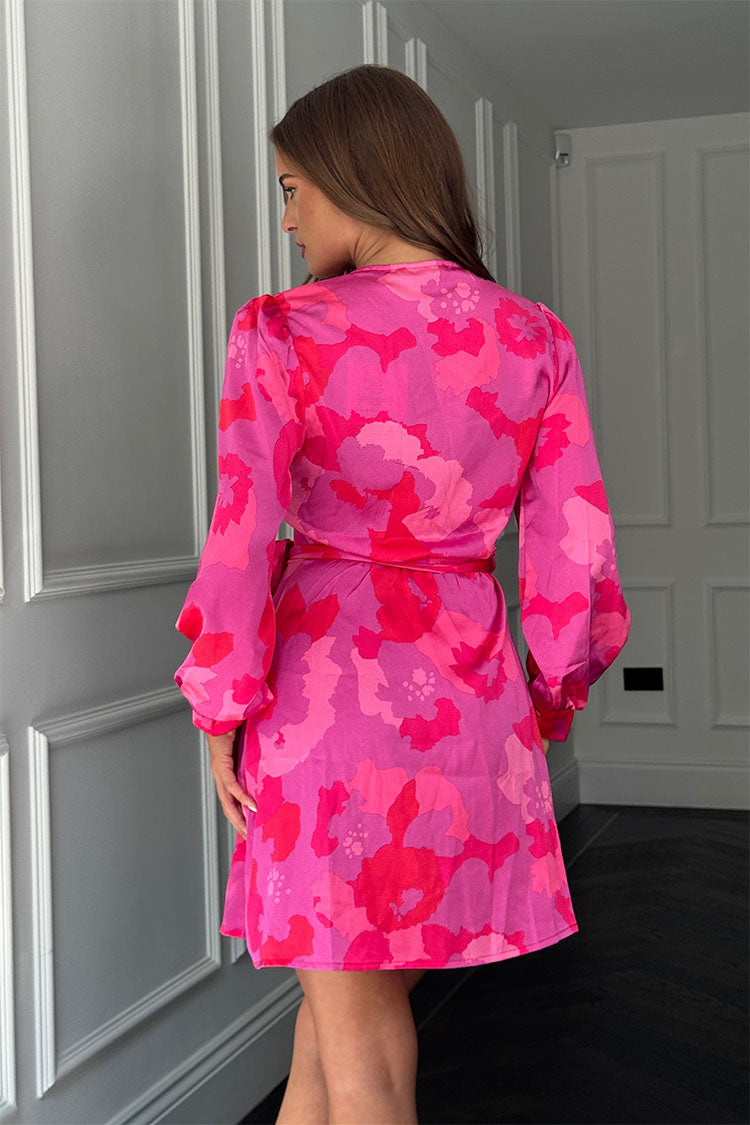 mini pink floral long sleeve dress Petal and Pup Women's Treloar Long Sleeve Mini Dress