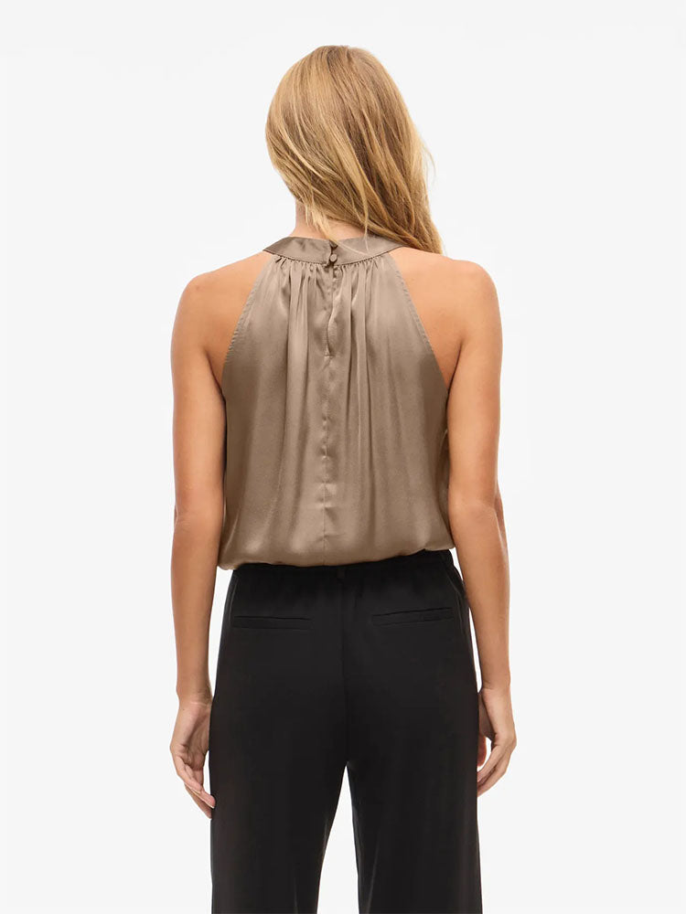 Viravenna Halter Neck Top-Fossil