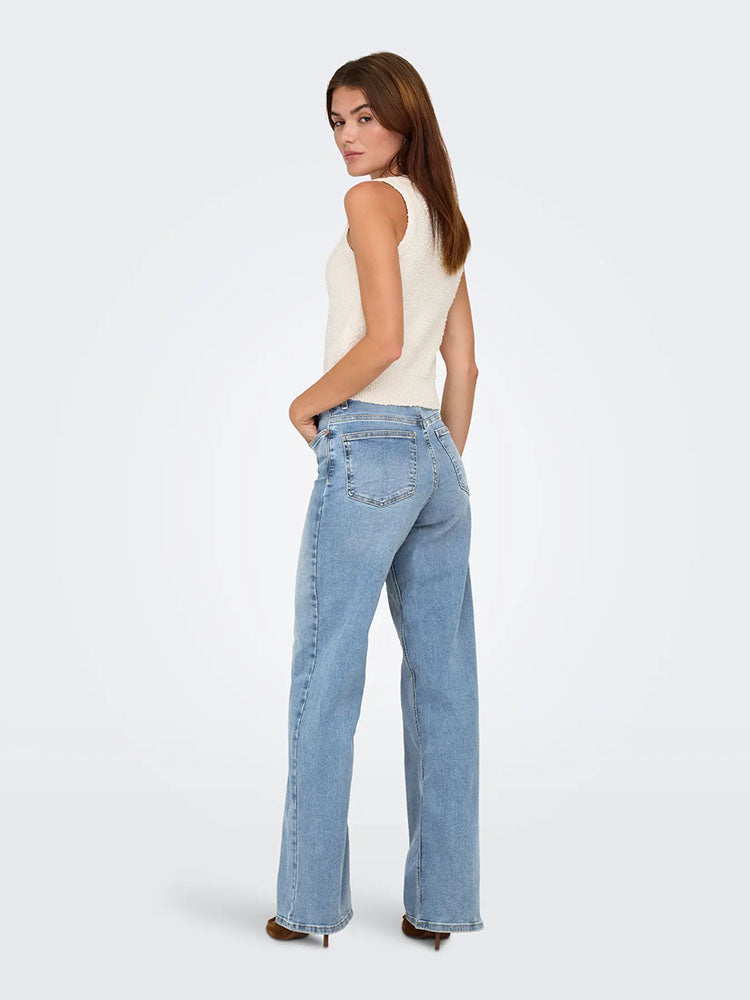 Onlmadison Blush High Waist Wide Leg Jeans-Light Blue Denim
