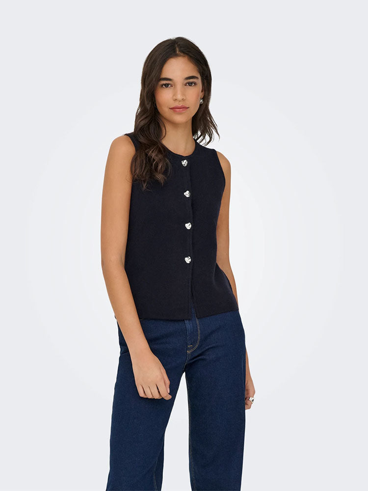 Onlibi Knitted Vest-Navy