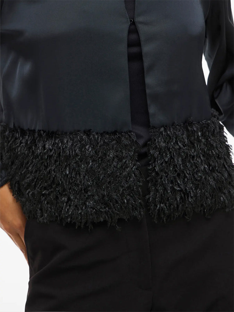 Viveer Satin Cardigan-Black Beauty