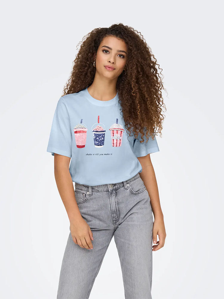 Onlburst Popcorn T-Shirt-Blue