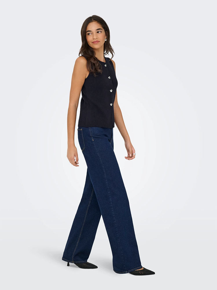 Onlibi Knitted Vest-Navy