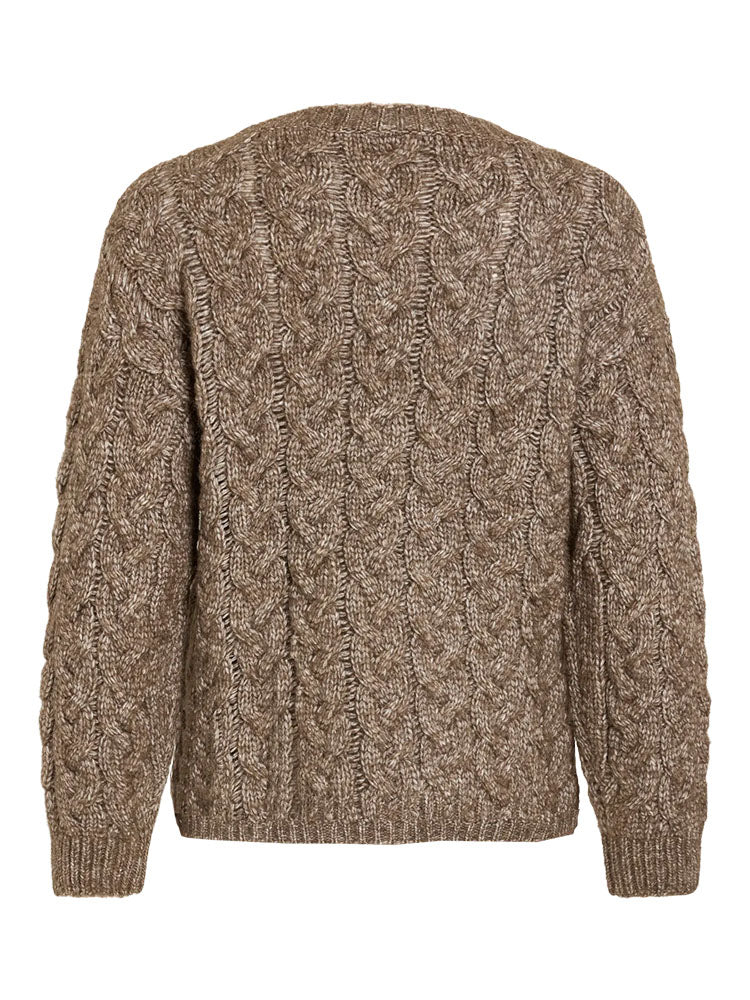 Vireya Cable Knit Sweater-Brown