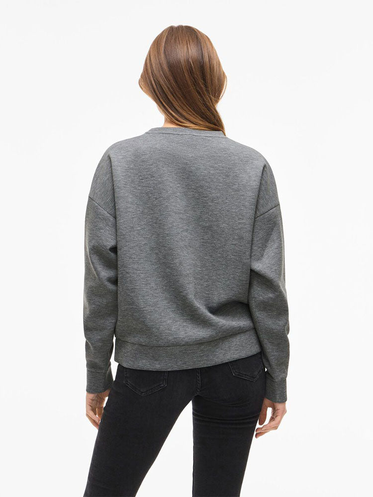 Vireflect Round Neck Sweatshirt in Grey- Minimalism