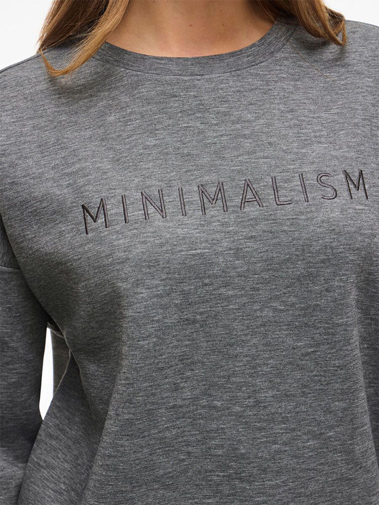 Vireflect Round Neck Sweatshirt in Grey- Minimalism