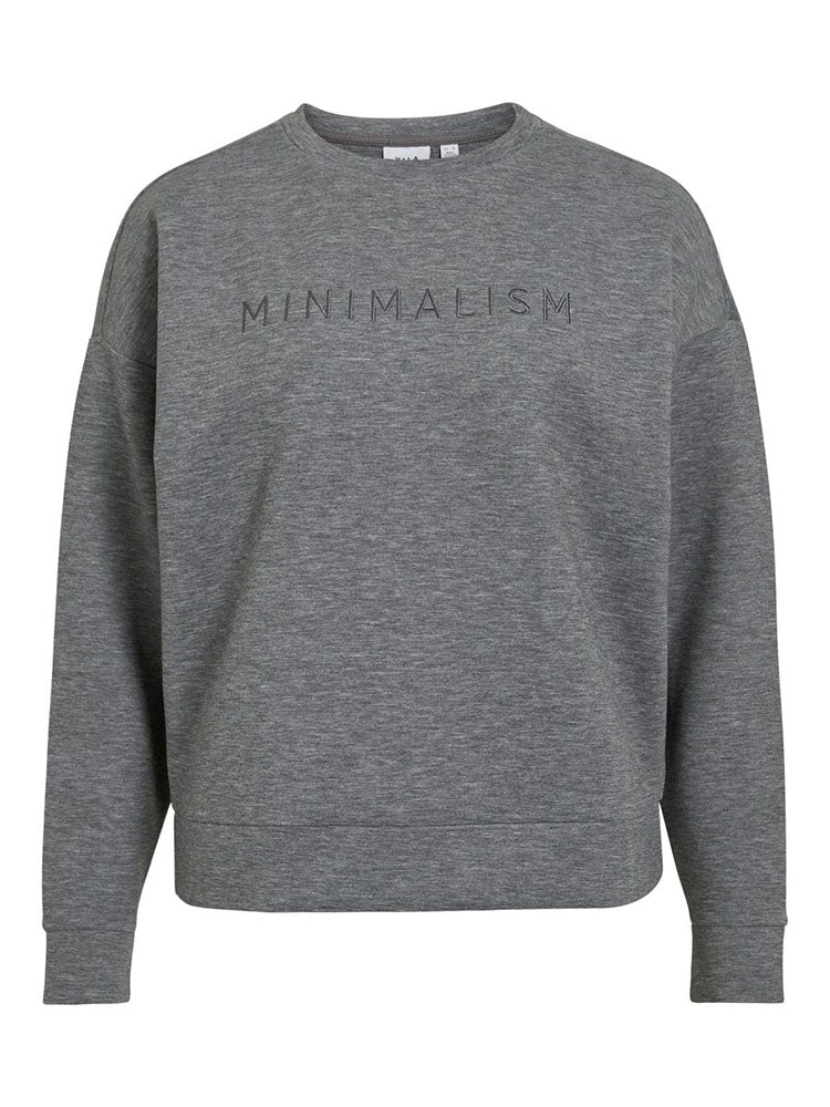 Vireflect Round Neck Sweatshirt in Grey- Minimalism