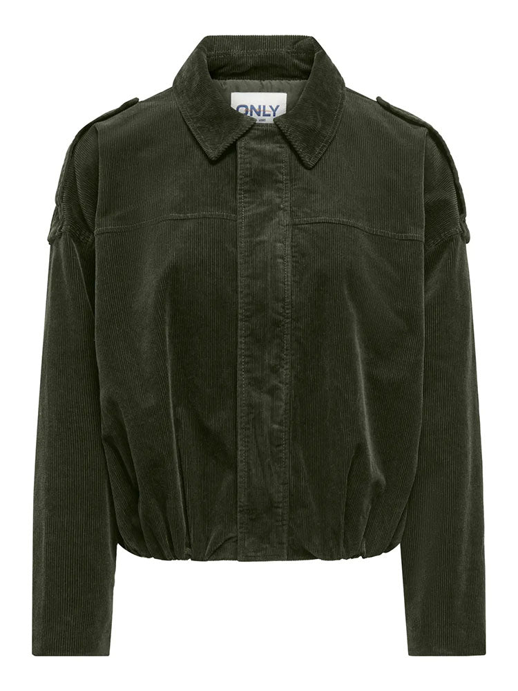 Onlmoon Cord Bomber Jacket-Dark Green