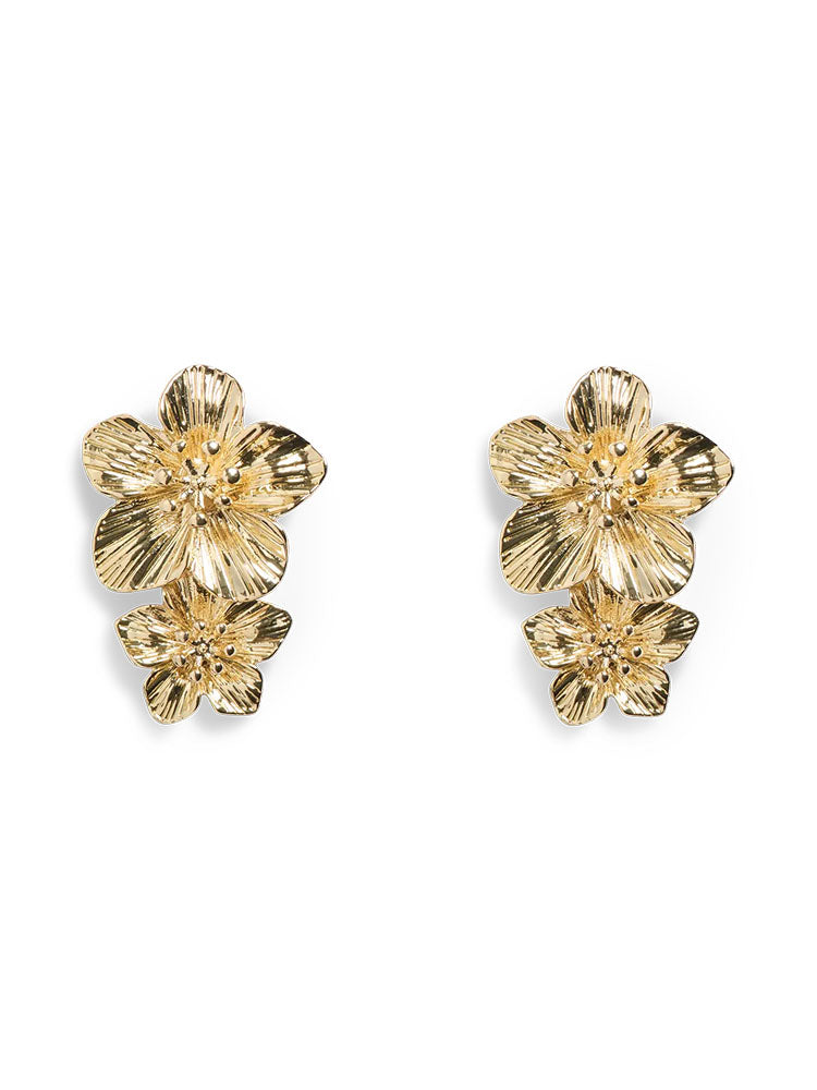 Pcpatricia Earrings- Gold Flowers