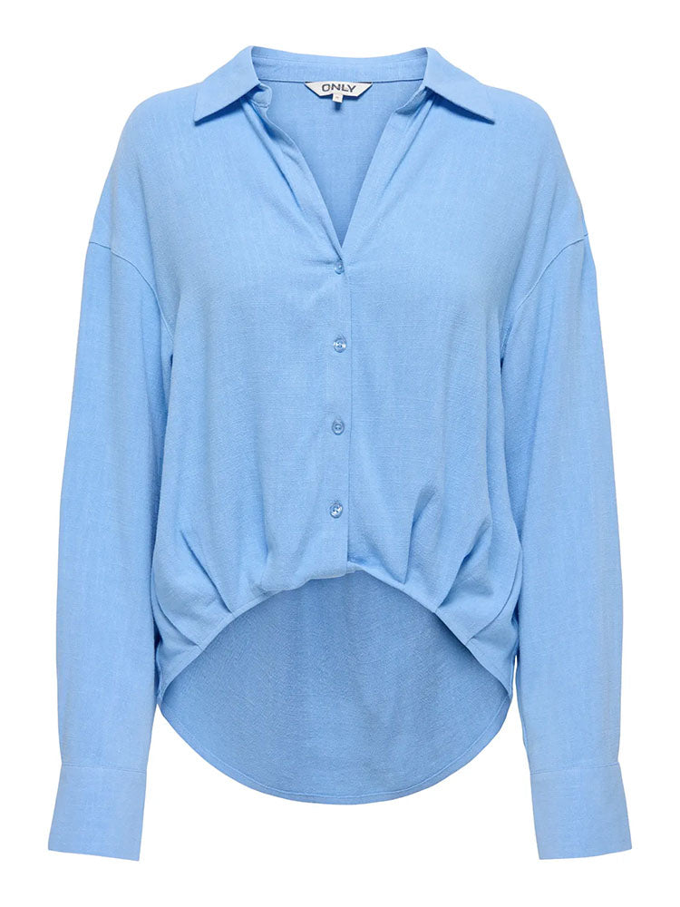 Onlsiesta Linen Balloon Shirt-Blue