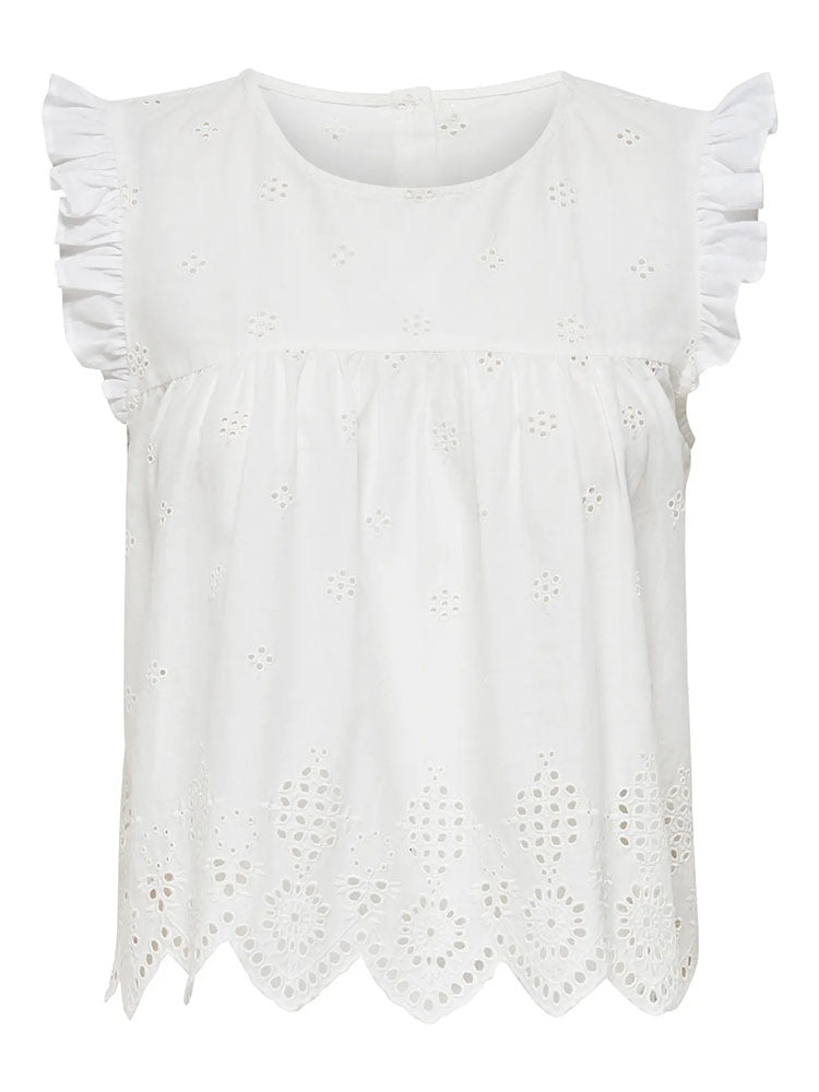 Onlsilla Frill Top-White