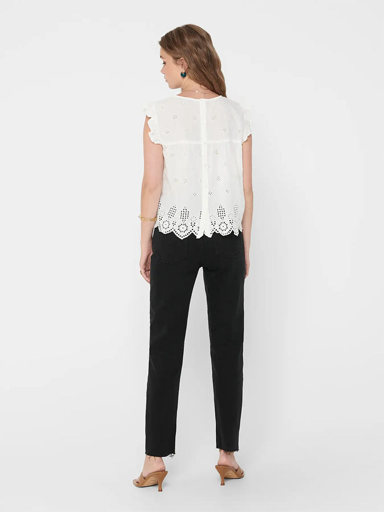 Onlsilla Frill Top-White