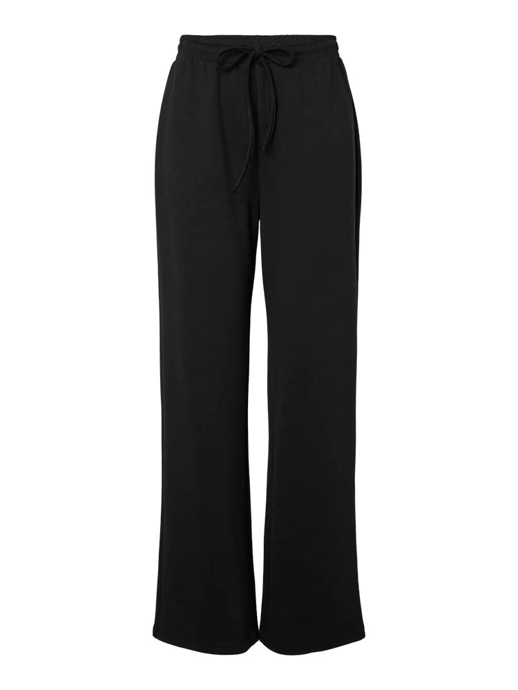 Pctalia Mid Waist Wide Leg Joggers-Black