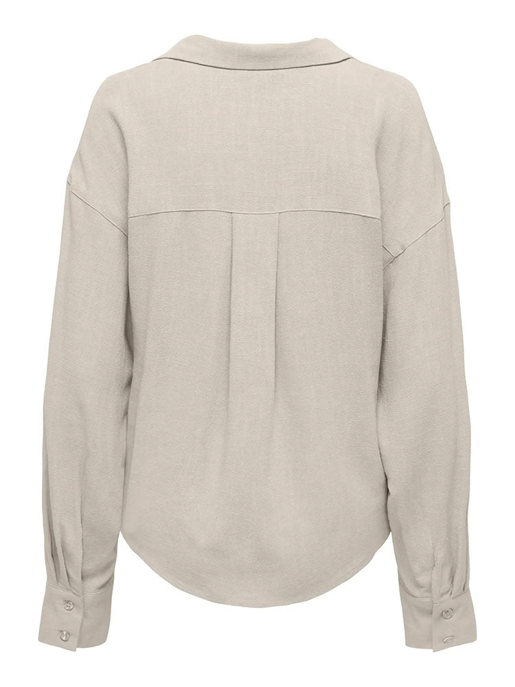 Onlsiesta Linen Balloon Shirt-Beige