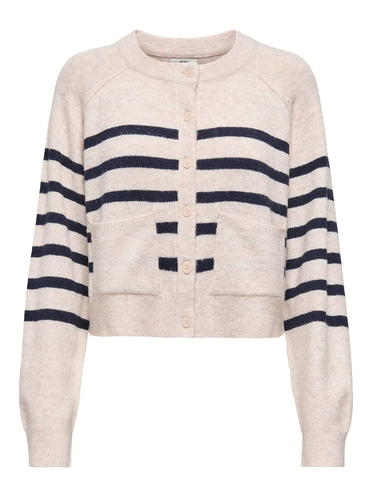 Jdymargo Cream Cardigan with Navy Stripes