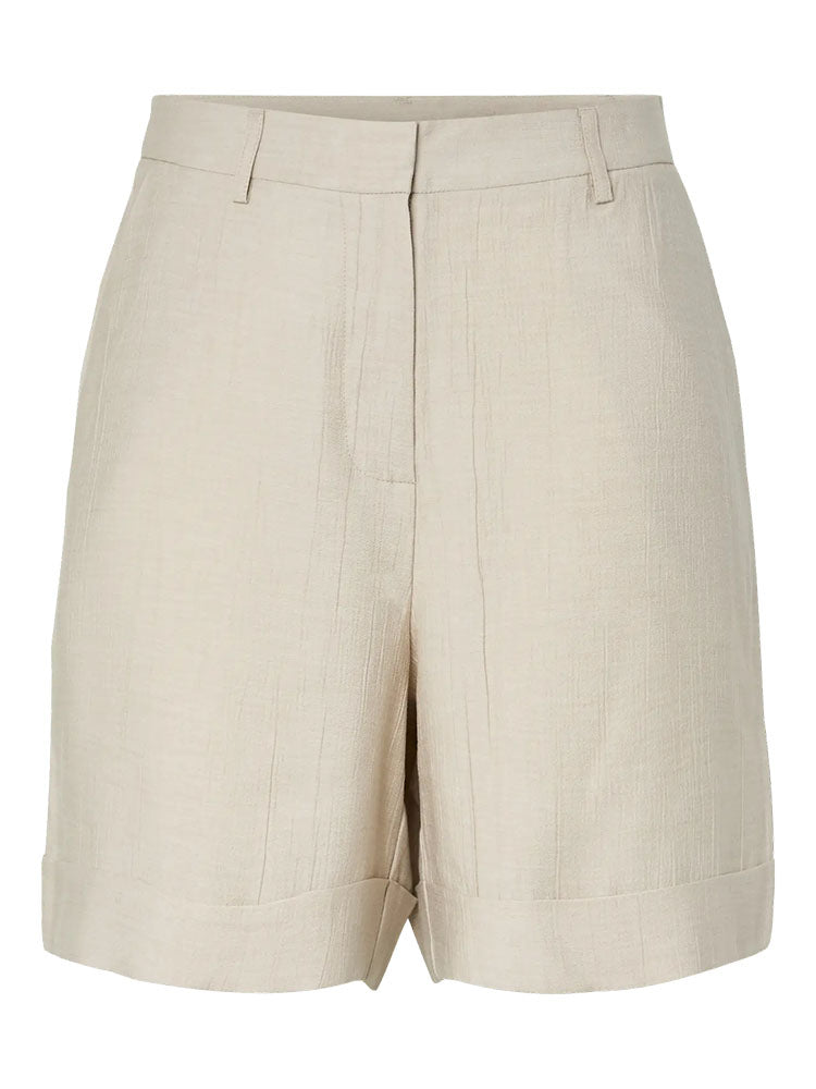 Pcgerry High Waist Shorts-Beige