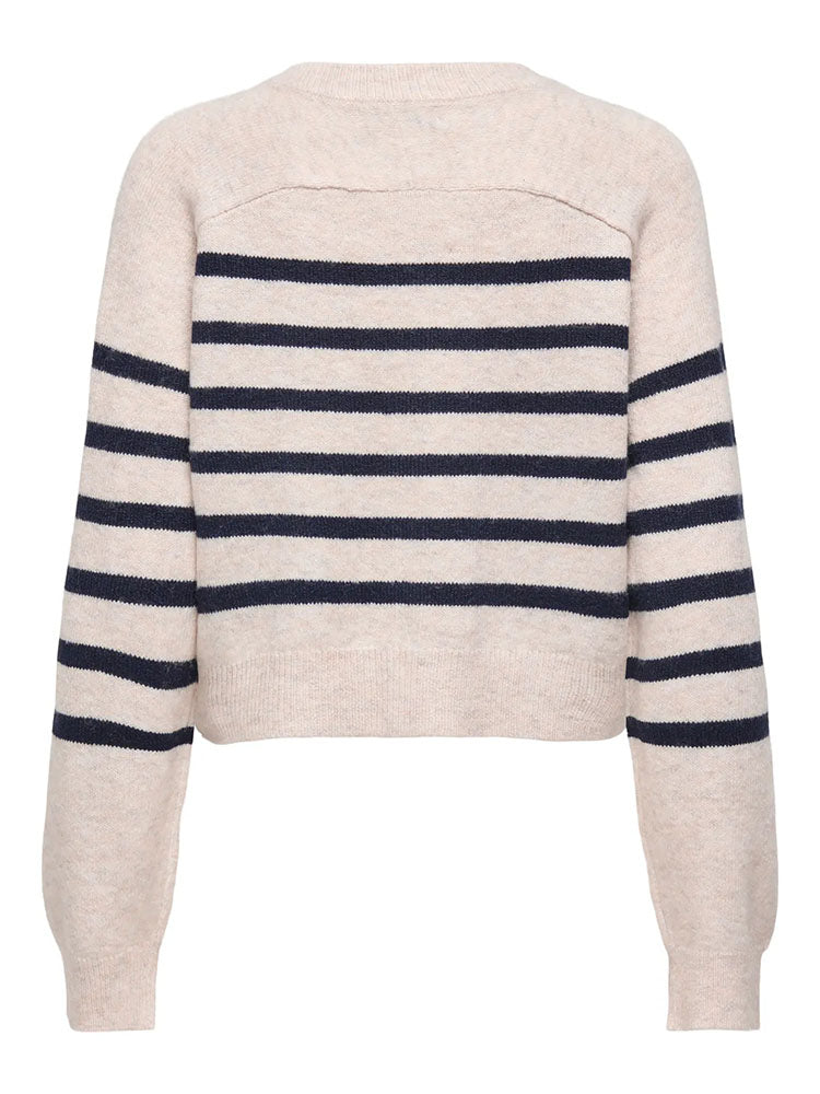 Jdymargo Cream Cardigan with Navy Stripes