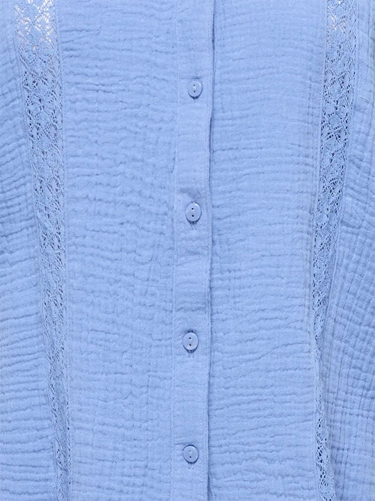 Jdythesis Short Sleeve Lace Shirt-Blue