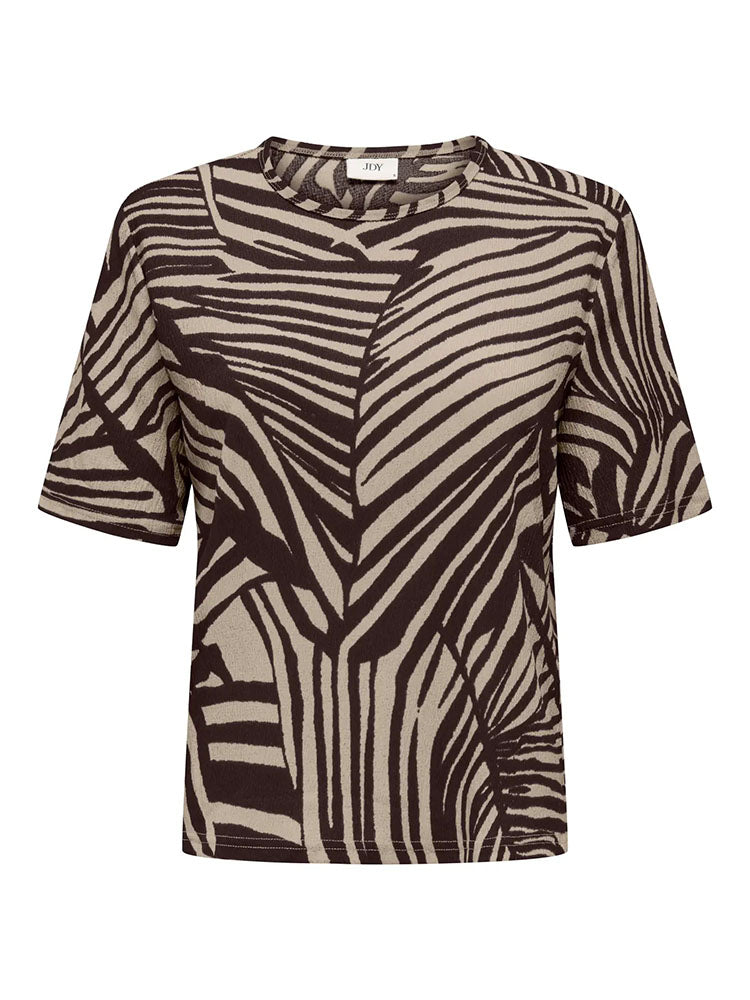 Jdydebbie Short Sleeve Top-Chocolate/Beige Print