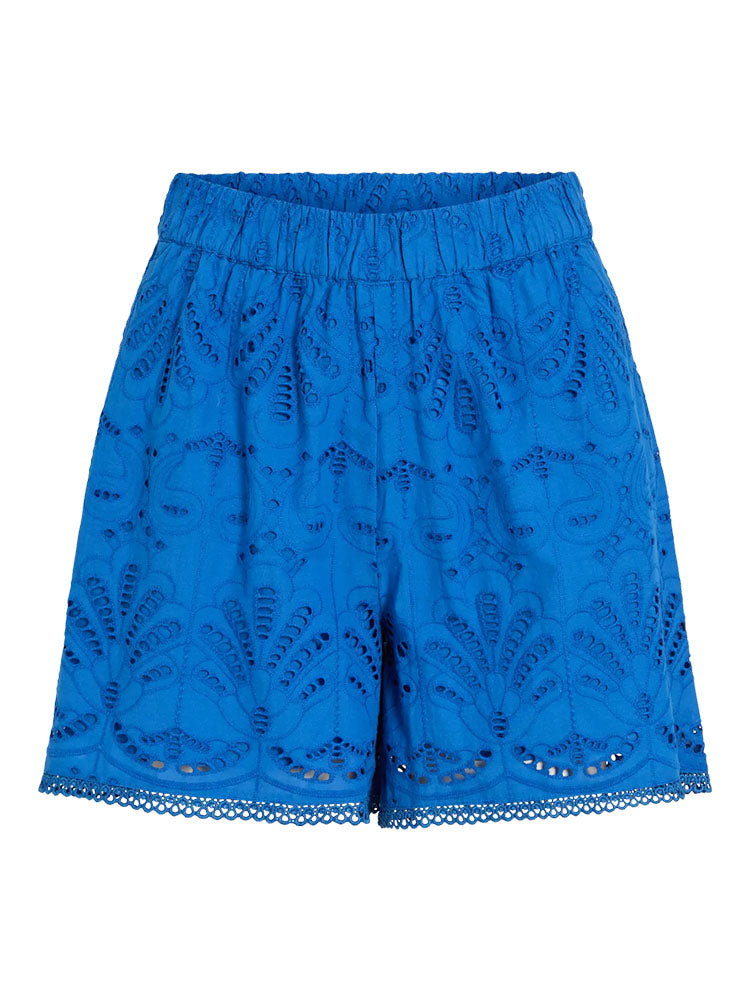 Viyara Reg Waist Broderie Anglaise Shorts-Victoria Blue