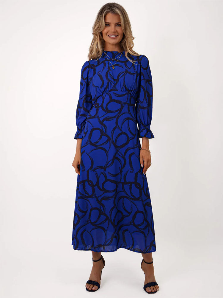 Kate &amp; Pippa Simona Midi Dress In Royal Blue / Navy