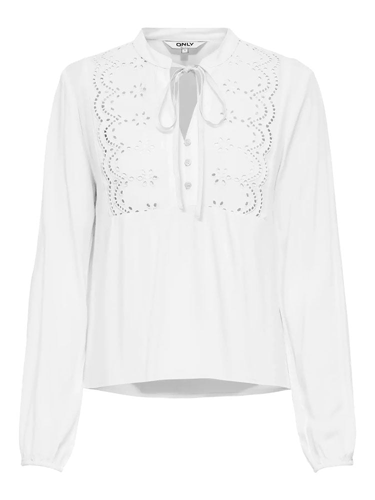 Onllennyo Embroidered Top-White