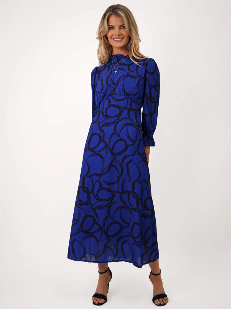Kate &amp; Pippa Simona Midi Dress In Royal Blue / Navy