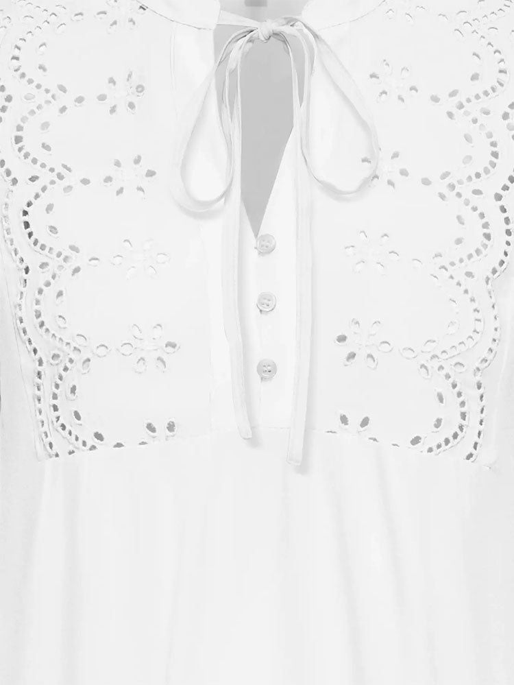Onllennyo Embroidered Top-White