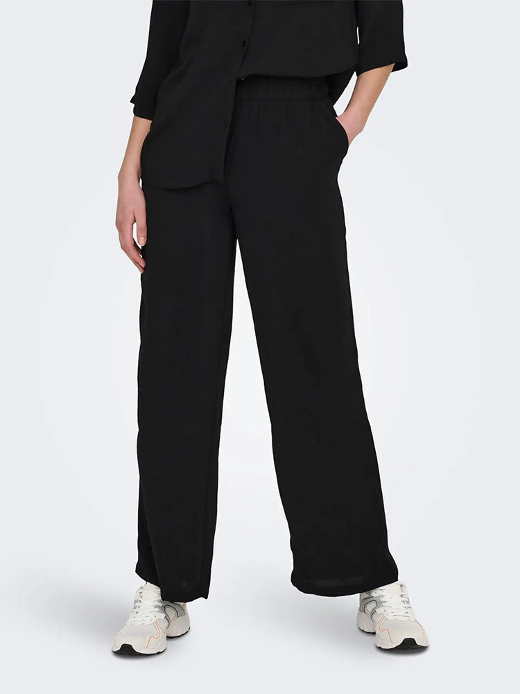 Jdydivya High Waist Wide Leg Trousers-Black