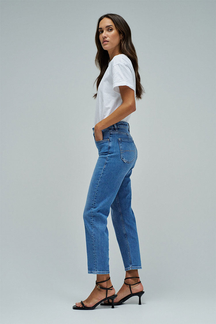 Salsa True Cropped Slim Jeans-Medium Blue Denim