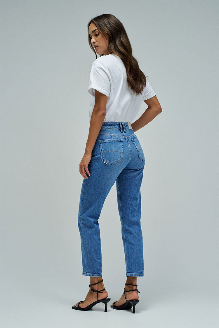 Salsa True Cropped Slim Jeans-Medium Blue Denim