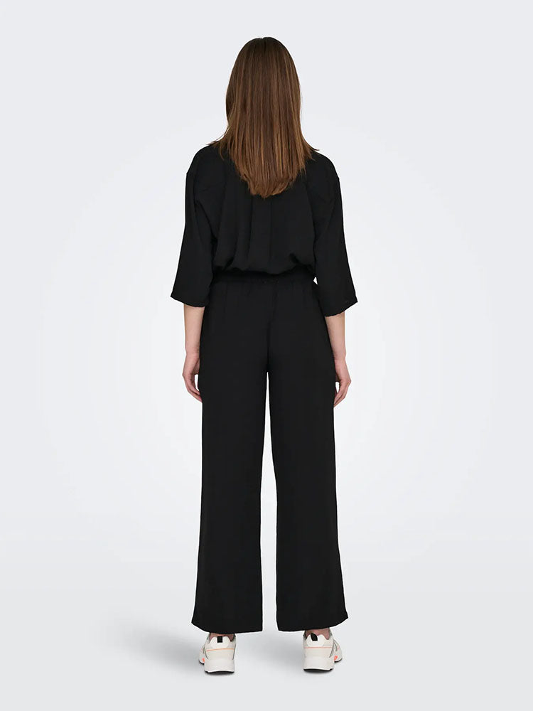 Jdydivya High Waist Wide Leg Trousers-Black