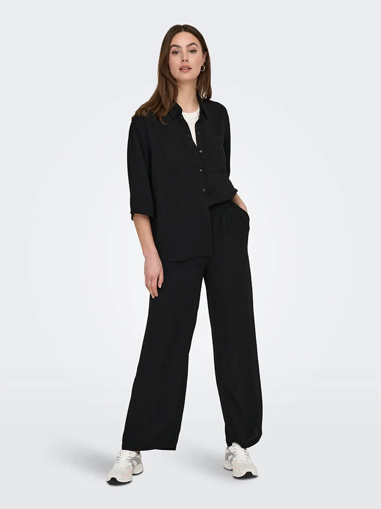 Jdydivya High Waist Wide Leg Trousers-Black