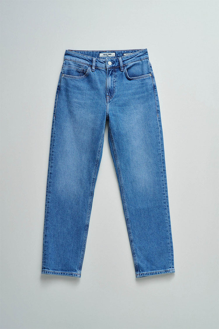 Salsa True Cropped Slim Jeans-Medium Blue Denim